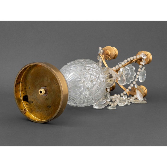 Transparent Louis XV Style Gilt Metal and Cut Crystal Candelabrum For Sale - Image 8 of 8