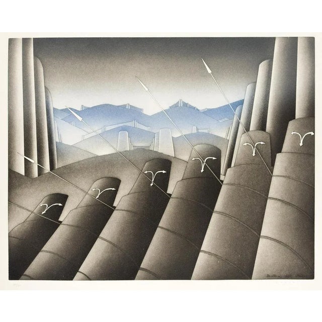 Jean Michel Folon, La Menace I, Etching and Aquatint, 1978 For Sale - Image 4 of 4