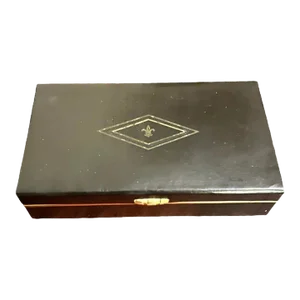 Vintage Black, Red and Gold Buxton Trinket or Jewelry Box