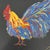 Original Fire Rooster Painting on Canvas Gilt Frame For Sale In Tampa - Image 6 of 10