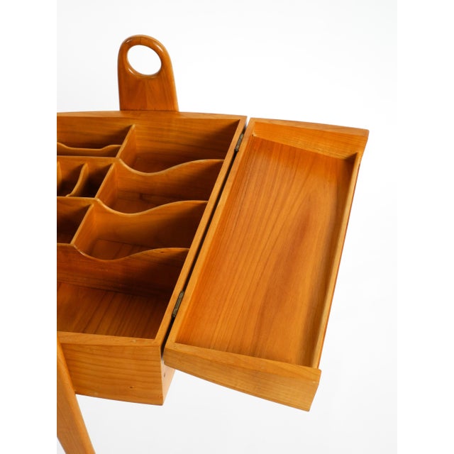 Vintage Ash Wood Sewing Box Table, 1950s For Sale - Image 15 of 18