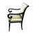 1950s Mid Century French Style Black Lacquer Wood ArmChair W/Thai Silk For Sale - Image 5 of 7