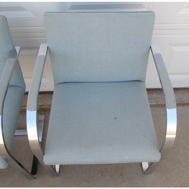 Late 20th Century 2 Ludwig Mies Van Der Rohe Flat Arm Brno Chairs Gordon International For Sale - Image 12 of 15