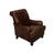 Lazzaro Brown Leather Club Chair With Nailhead Trim and Turned Wood Legs For Sale - Image 9 of 10
