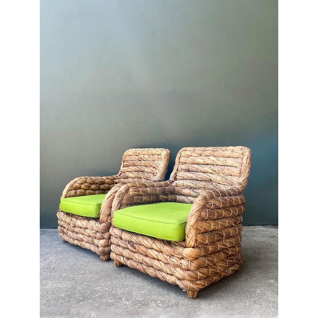 Vintage Twisted Rattan Lounge Chairs After Ralph Lauren - A Pair For Sale - Image 11 of 18