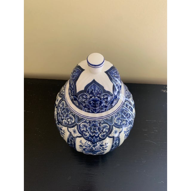 Ardalt Ardalt Blue Delfia Blue & White Porcelain Ginger Jar For Sale - Image 4 of 11