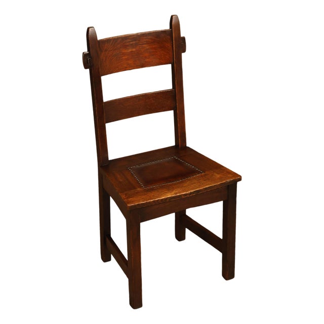 Gustav Stickley Antique Rabbit Ear #1291 Dining Chair For Sale