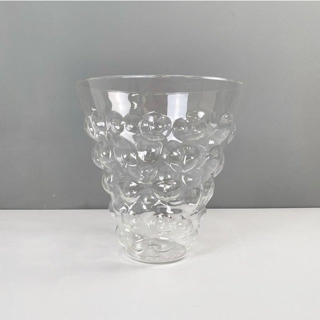 Modern Italian Glass Vase with Glass Bubble by Roberto Faccioli, 1990s For Sale - Image 3 of 8