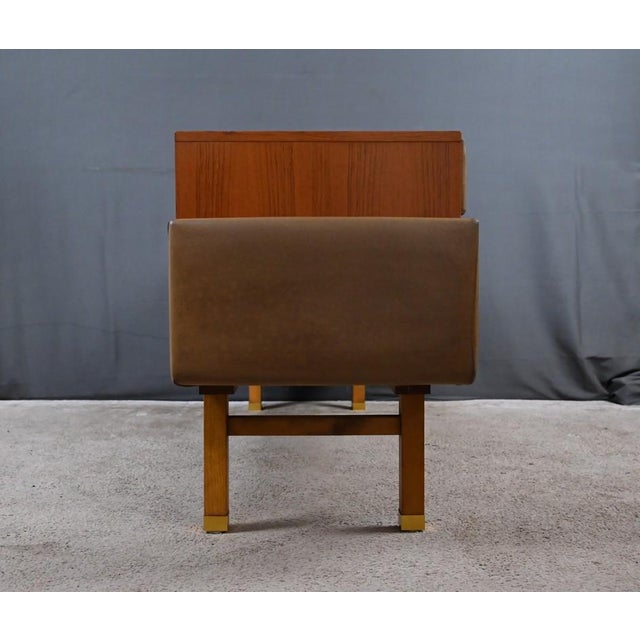 Teak and Nubuck Dressing Table attributed to R. Landault, 1970, Set of 3 For Sale - Image 11 of 18