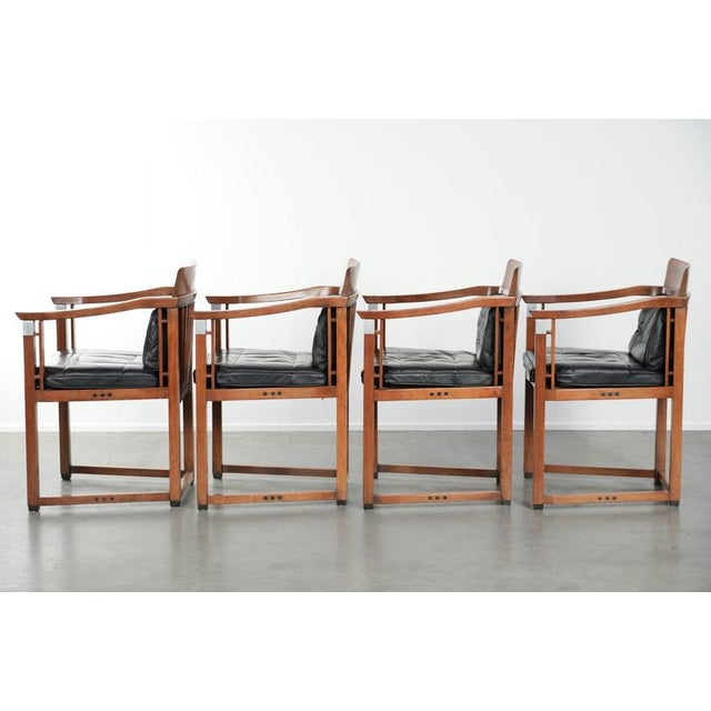 Art Deco Decoforma Series Dining Armchairs in Black Leather from Schuitema, Set of 4 For Sale - Image 4 of 18