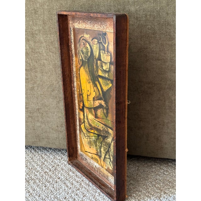 Mid 20th Century Mid-Century Modern California Modernist Seated Nude Painting by Leon d'Usseau (Dusso) For Sale - Image 11 of 12