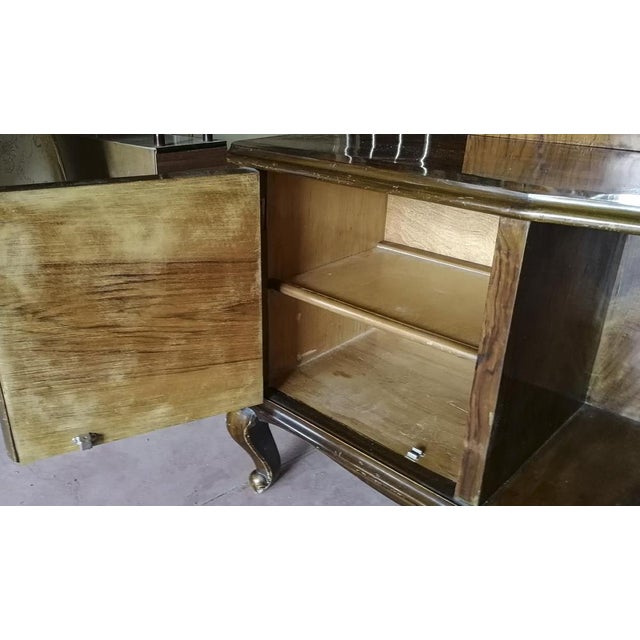 Italian Chippendale Walnut Burl & Veneer Dressing Table, 1940s For Sale - Image 13 of 18