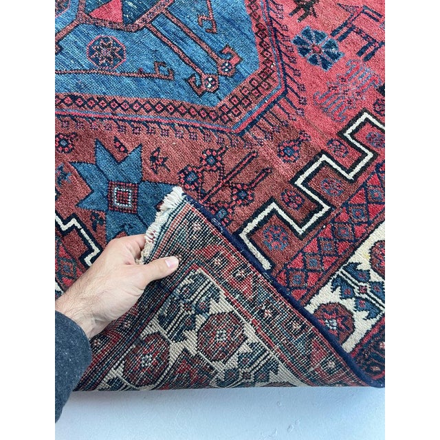 Persian Vintage Village Life Woven Throughout Shiraz Rug 4.6 x 6.9 For Sale - Image 3 of 14