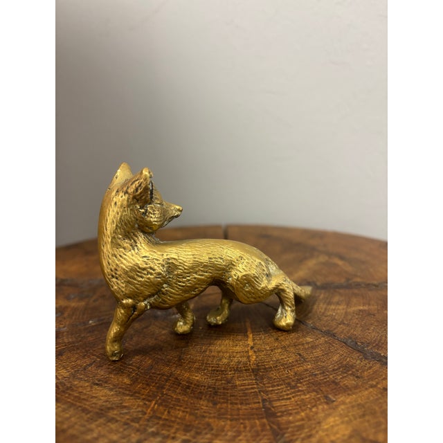 Vintage English Brass Fox For Sale - Image 4 of 5