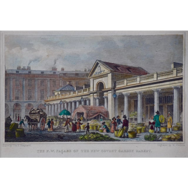 Gray Three 19th C. Hand Colored Engravings of London Architecture by T. Shepherd, 1828 For Sale - Image 8 of 12