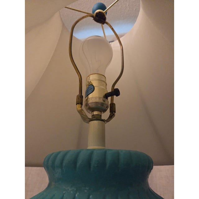 Michael Taylor Vintage 1980s Postmodern Twisted Plaster Floor Lamp - Michael Taylor Style - Turquoise For Sale - Image 4 of 9