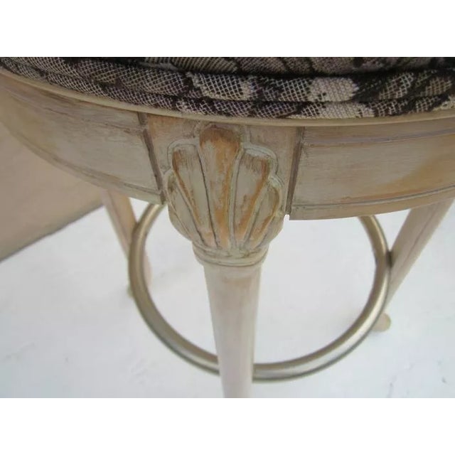 Wood 1980s Italian Style Whitewash Barstools with Upholstered Seats- Set of 3 For Sale - Image 7 of 12