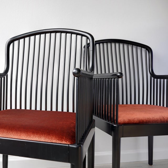 Black Vintage Stendig "Andover" Pair of Arm Chairs in Copper Rust Velvet For Sale - Image 8 of 18