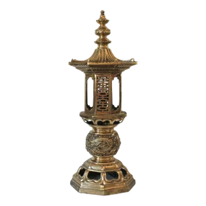 Vintage Brass Pagoda Table Lamp