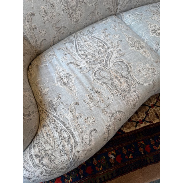 Vladimir Kagan Vladimir Kagan Style Paisley Print Loveseat For Sale - Image 4 of 12