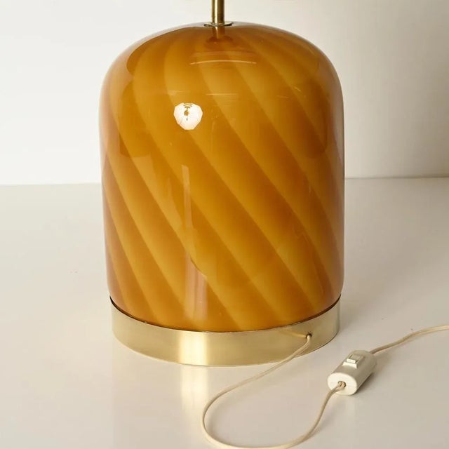 Large Murano Glass and Brass Sun Table Lamp from Tommaso Barbi, Italy, 1960s For Sale - Image 9 of 16