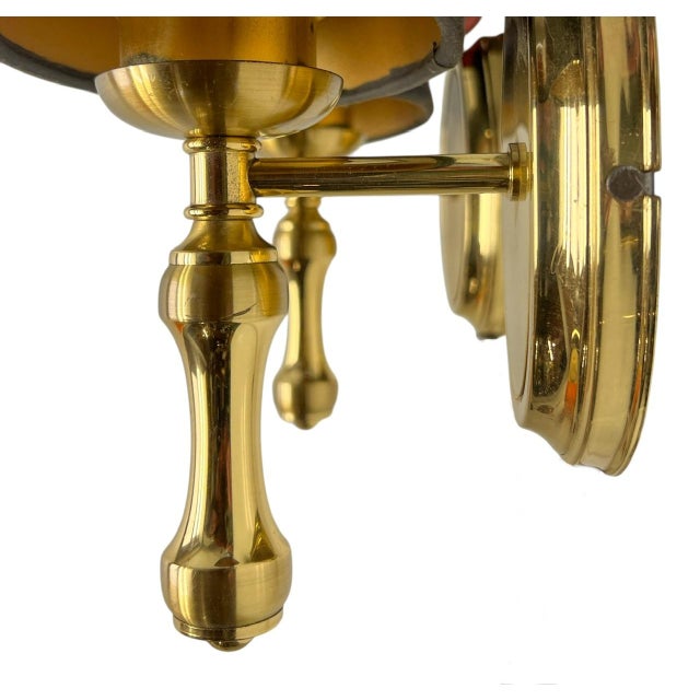 Goldenrod Regency Wall Lamps in Gold Brass from Herda, 1970s, Set of 2 For Sale - Image 8 of 10