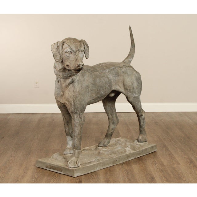 Traditional Antique 19th Century J.W. Fiske Zinc Morley's Dog Statue For Sale - Image 3 of 12