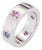 ​Cartier Gemstone Love Ring 46 3 3/4 18k White Gold Sapphire Spinel Aquamarine, Size 3.75 For Sale