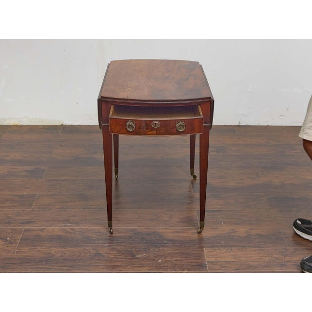 English 19th Century Mahogany Pembroke Table With Tapered Legs on Casters For Sale In Atlanta - Image 6 of 13
