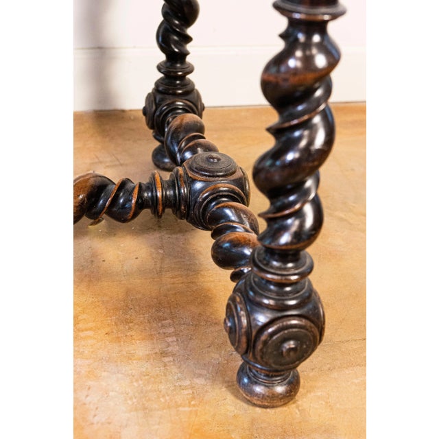17th Century French Louis XIII Period Walnut Side Table with Barley-Twist Base For Sale - Image 9 of 9