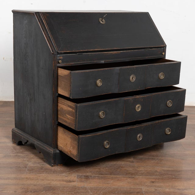 This oak rococo secretary reflects the timeless Scandinavian styling from the late 1700's. The slight serpentine curves of...