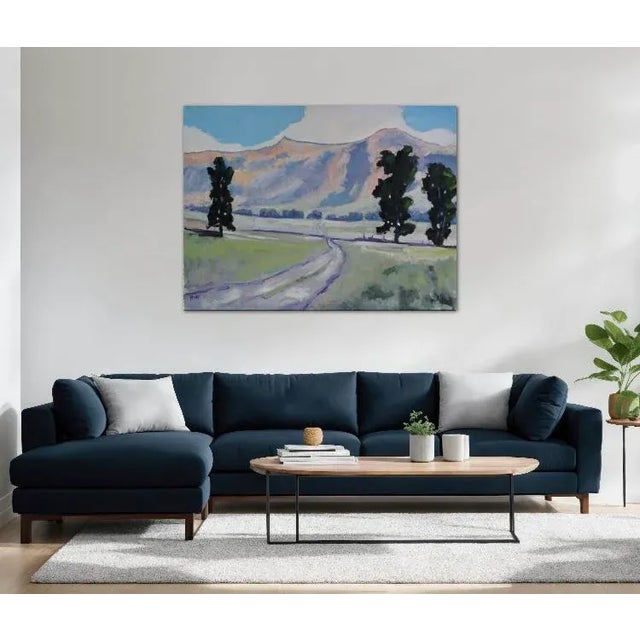 Green Modern Impressionist Landscape (Large Oil Painting) For Sale - Image 8 of 12