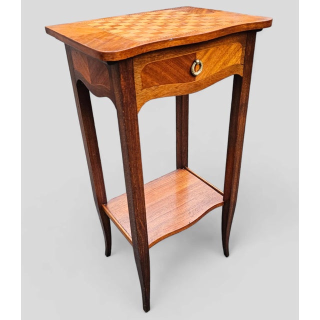 French Antique Early 19th Century Louis XVI French Marquetry Ladies Game, Desk, Dressing Table For Sale - Image 3 of 12