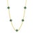 5 Clover Natural Emerald Cluster & Diamond Station Chain Necklace, 14 KYG, 17 Gm For Sale - Image 15 of 18
