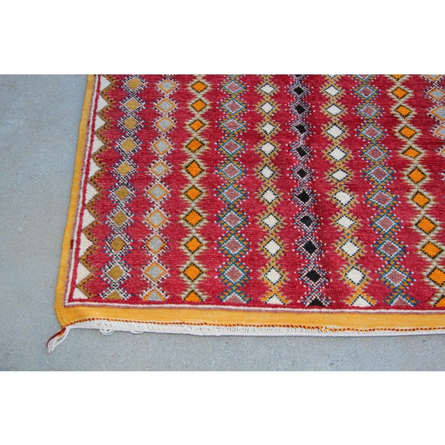 1980s Vintage Moroccan Boujad Hand-Woven Tribal Rug For Sale - Image 11 of 13
