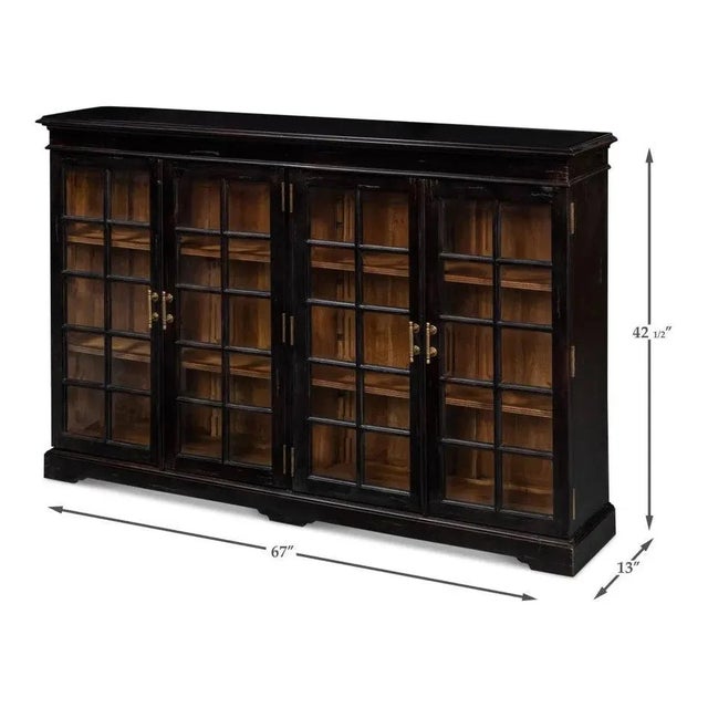 Morgan Glass Doors Low Sideboard by Sarreid LTD For Sale - Image 13 of 13