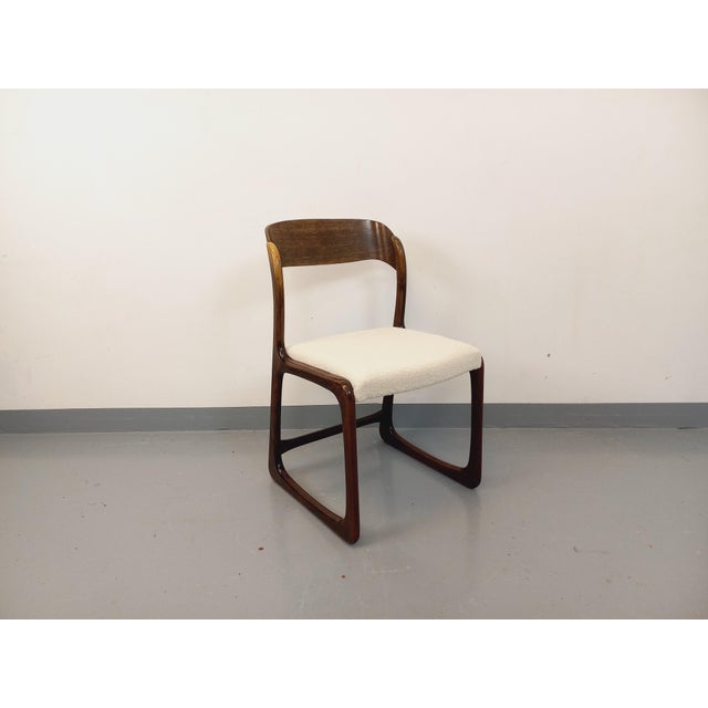 Vintage Sleigh Chair in Wood and Bouclé Fabric from Baumann, 1960s For Sale - Image 13 of 13