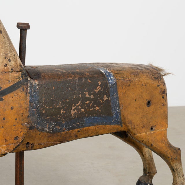 Mid 19th Century Swedish Original Painted Pine Small Carousel Horse For Sale - Image 4 of 14