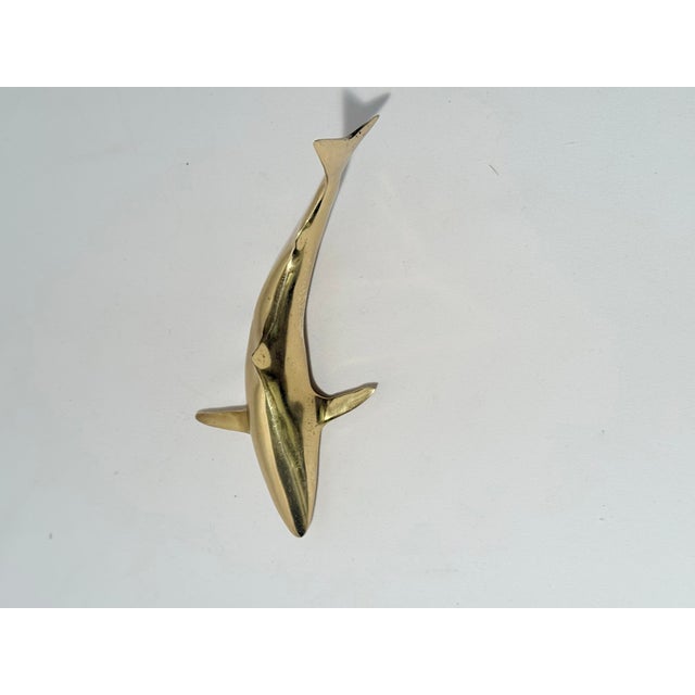 Mid-Century Modern Solid Brass Shark Paper Weight For Sale - Image 4 of 9