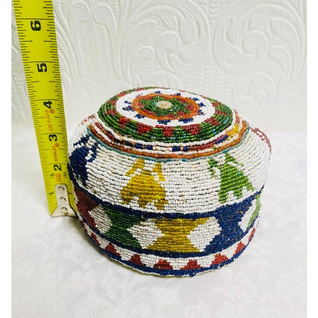 1940s Vintage Hand Made Beaded Pashtun Afghanistan Hat For Sale - Image 12 of 12
