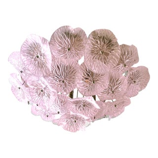 Mid-Century Modern Style Floreal Pink Murano Glass Flush Mount by Simoeng For Sale