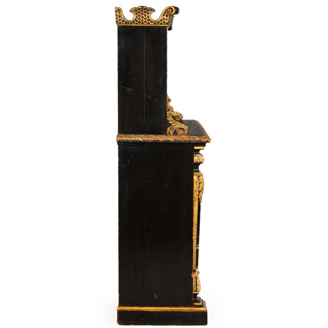 19th Century Regency Period Black and Gilt Painted Bookcase Cabinet, 19th Century For Sale - Image 5 of 18