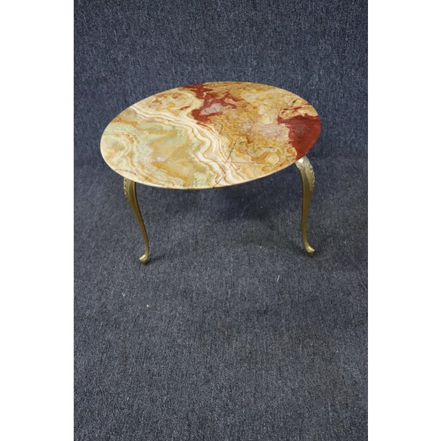 Mid-Century Modern Onyx & Metal Coffee Table For Sale - Image 3 of 7