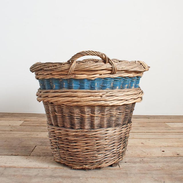 Wood French Champagne Grape Harvest Log Basket, 1920s For Sale - Image 7 of 9