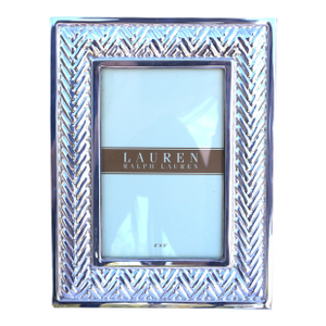 Late 20th Century Ralph Lauren Silverplated 4 X 6 Equestrian Braid Picture Frame