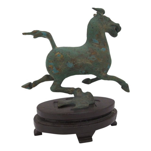 Chinese Bronze Flying Horse of Gansu Han Dynasty Style Figurine Sculpture For Sale