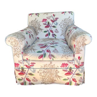 Custom Anthony Lawrence-Belfair Chair in Quadrille's Jardin Des Plantes For Sale