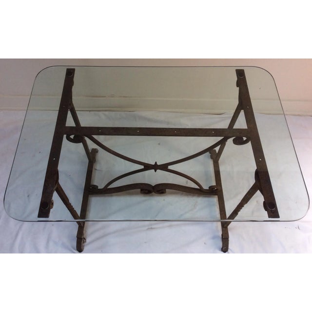 1970s Wrought Iron Glass Top Table Chairish