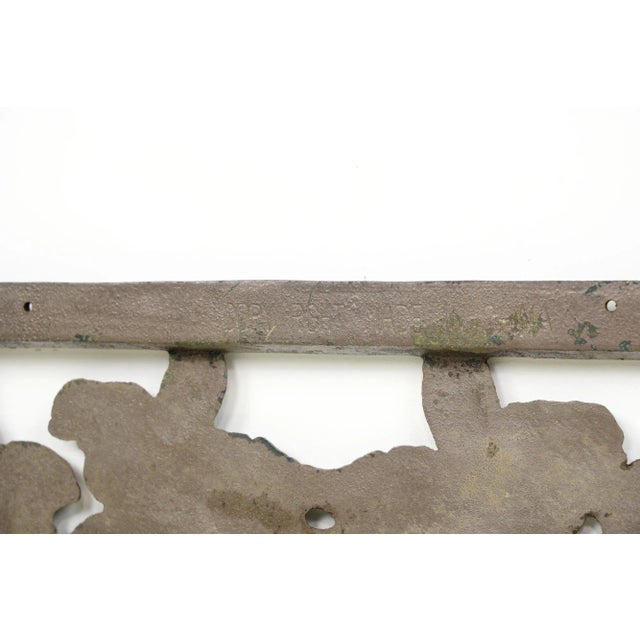 Metal Mid 20th Century Reclaimed Cast Iron Lily Floral Design Cut Out Architectural Panel For Sale - Image 7 of 7