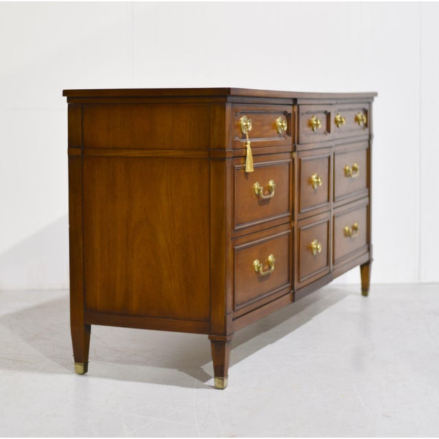 Mid 20th Century Mid Century Transitional 9 Drawer Dresser by Drexel For Sale - Image 5 of 14